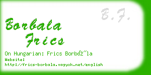 borbala frics business card